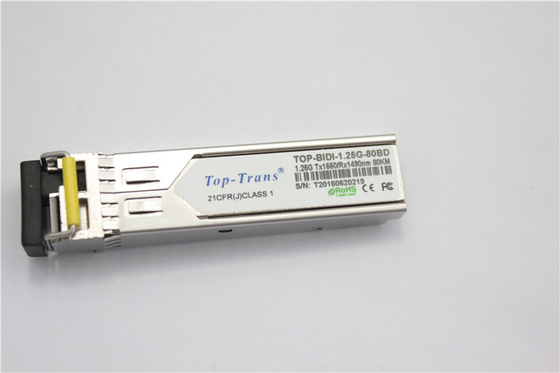 Ricetrasmettitore ottico 80KM Rohs di Toptrans BIDI 1.25G-80AD/BD SFP