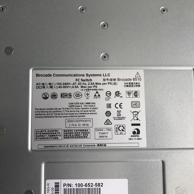 Corrente continua del commutatore di BR-6510DC-24-8 G-R Brocade 6510 SAN 24P 8GB SWL